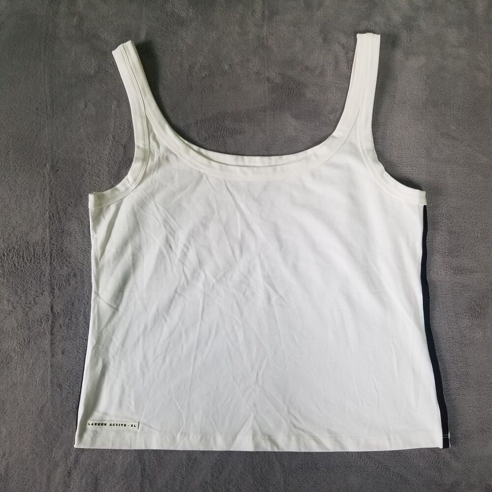Lauren Active Ralph Lauren Tank Top Womens Black & White Size XL Athletic Gym